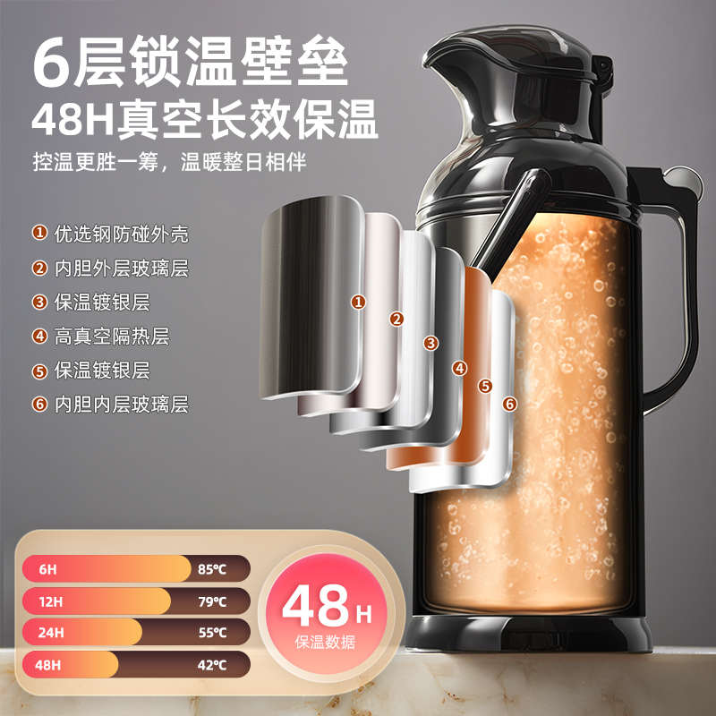 捷安玺不锈钢热水瓶家用暖瓶大容量保温水壶暖壶学生用宿舍开水瓶