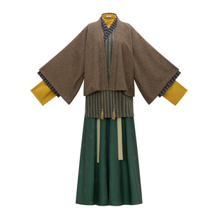 花朝记｜旷野｜晋制汉服褶衣短襌衣曲领襦破裙毛呢针织日常风秋冬