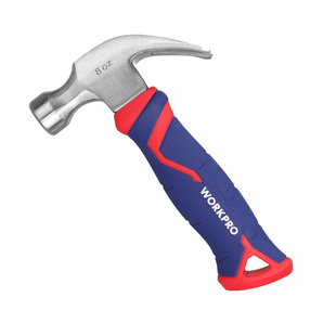 万克宝迷你小锤子8oz羊角锤双色包胶柄家用维修工具一体锻造小巧