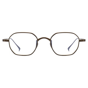 145mm眼镜男款近视古铜色不规则超轻纯钛框架可配带度数防蓝光女