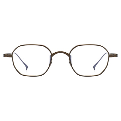 145mm眼镜男款近视古铜色不规则超轻纯钛框架可配带度数防蓝光女