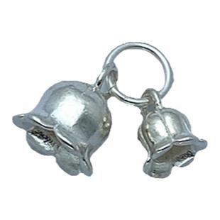 s925纯银并蒂铃兰花吊坠项链手绳挂饰手工diy串珠挂件编织配饰