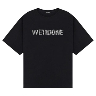 WE11DONE26夏季新品男女同款水钻样式LOGO短袖T恤休闲时尚潮流