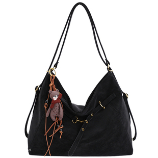 复古磨砂大容量女式双肩包2025新款通勤百搭后背包多用单肩托特包