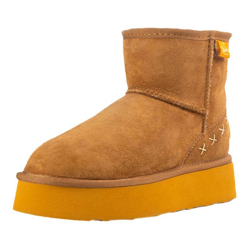 YellowEarth2025羊皮毛一体雪地靴女秋冬瑞贝卡超低靴保暖LS66A