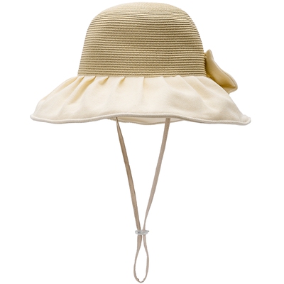 热风夏季新款女士优雅拼接防晒帽