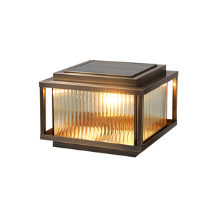 全铜柱头灯太阳能户外灯柱庭院围墙柱头装饰灯防水别墅院子柱子灯