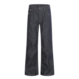 BTSG赤耳丹宁13盎司窄幅不掉色通勤原牛神裤堆叠感宽松直筒牛仔裤