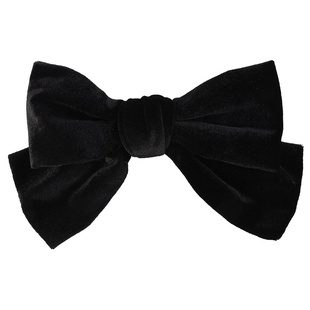 黑色丝绒大蝴蝶结弹簧夹女后脑勺发夹发卡发饰头发夹子半扎发头饰