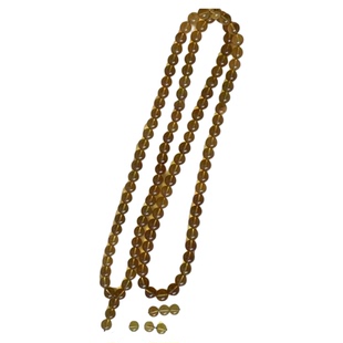 缅甸天然金色琥珀项链9mm圆珠琥珀项链108颗金珀项链一物一证