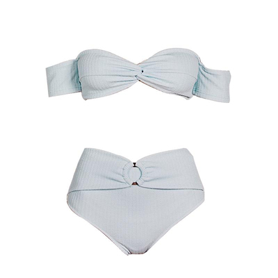 【赵今麦同款】Limone分体泳衣女抹胸落肩袖比基尼度假游泳温泉