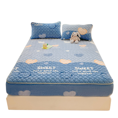 牛奶绒夹棉床笠加厚保暖防滑床罩