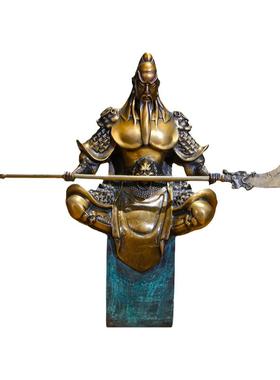 黄铜关二爷摆件新中式