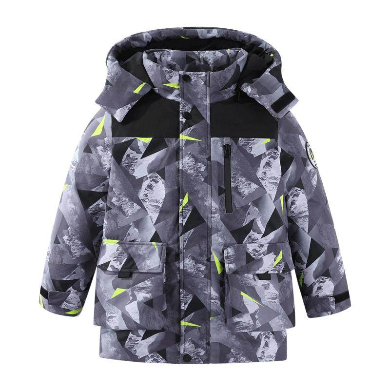 雪中飞kids童装儿童羽绒服男童中大童新款洋气拼接迷彩加厚羽绒服