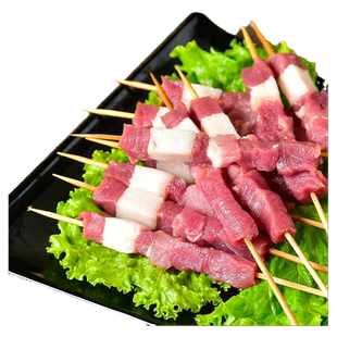 宁夏盐池精选新鲜羊肉串鲜羊肉现穿半成品肉串户外烧烤食材