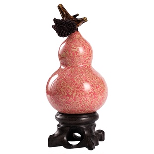 donguan冬官大漆葫芦形招财摆件小号漆器送礼复古装饰春梅绽香