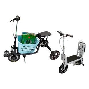 老人电动折叠代步车小型迷你残疾人锂电池电动三轮车家用接孩子