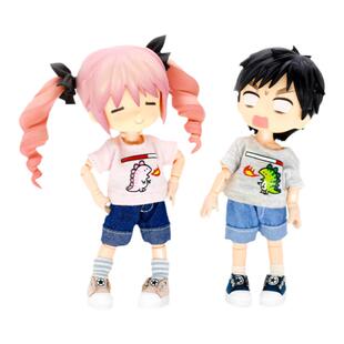 【印花短袖日常T恤】ob11gsc素体中布bjd娃娃小布molly美结猪衣服