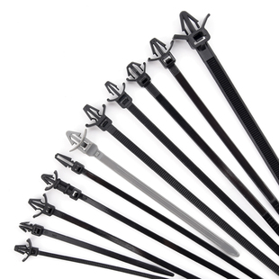 汽车插销飞机头扎带黑白色线束固定卡扣家电塑料尼龙扎线带新能源