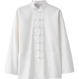 春秋棉麻长短袖中式国风唐装男女汉服居士茶禅道练功太极服中山装