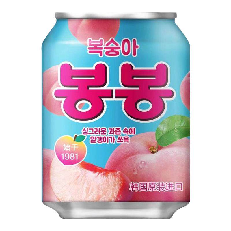 韩国进口海太饮料葡萄桃子橘子草莓米汁芦荟芒果混合果汁12罐/箱