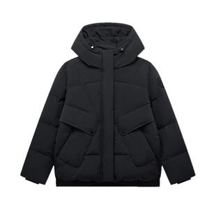 特步有暖气运动羽绒服女款秋冬季新款加厚运动连帽防泼水保暖外套