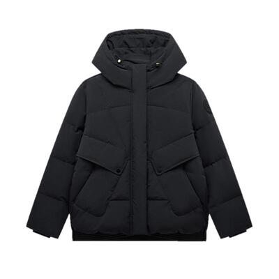 特步有暖气运动羽绒服女款秋冬季新款加厚运动连帽防泼水保暖外套