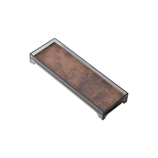 寻心灰色亚克力干泡茶盘茶席复古茶具杯垫中式家用桌旗干泡茶盘垫