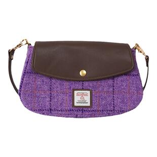 Harris tweed哈里斯粗花呢秋冬新款小众格纹单肩包斜挎小扇贝包包