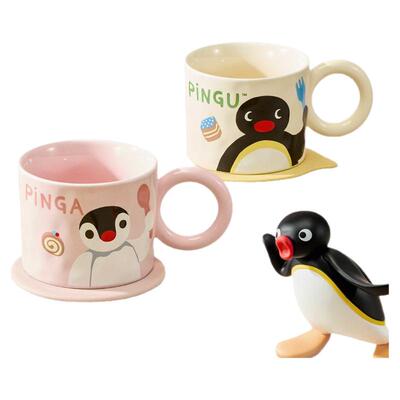 Pingu正版联名马克杯企鹅杯盖