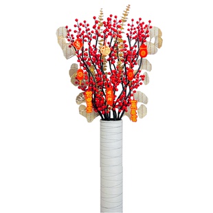 发财果红果假花摆件仿真花摆设客厅落地柿子石榴花束摆放花装饰