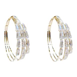 三生三世耳环2025新款气质百搭耳扣民族风耳圈轻奢镶钻纯银针耳饰