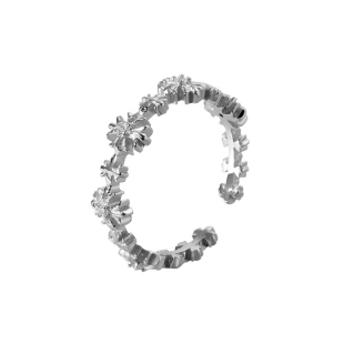 十字花纯银尾戒男款小拇指小众设计感简约高级感戒指冷淡风可调节