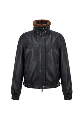 LEDIMWANG立领环保PU仿皮衣外套