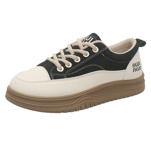 小白鞋女百搭春夏平厚底2026秋冬季新款网红爆单黑色休闲运动板鞋