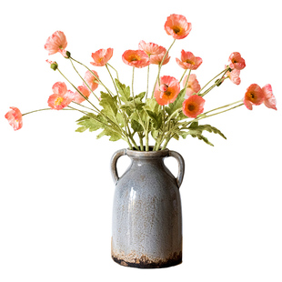 掬涵冰岛虞美人仿真花摆件客厅餐桌花装饰捧花塑料花束摆件装饰花