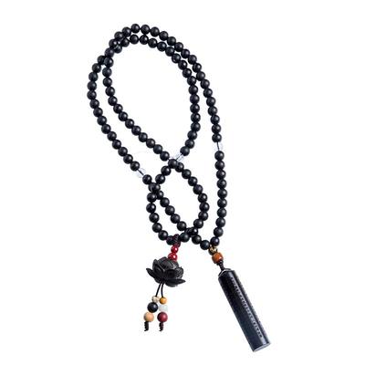 黑檀木汽车挂件车载平安符莲花