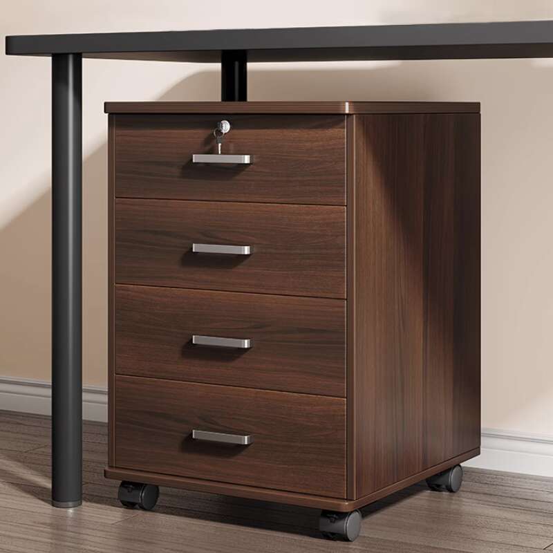 文件柜木质办公室桌下收纳柜柜柜子移动轮储物资料抽屉柜带矮活动