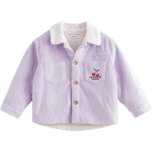 【打折】马克珍妮冬装女童泡泡灯芯绒外套儿童加绒棉衣221586