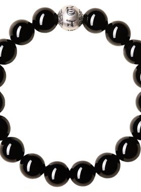 【过香祝福】黑曜石手串纯银手链