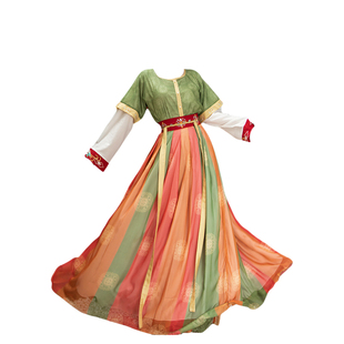 唐制坦领汉服女2024新款秋季复原款敦煌风齐胸襦裙日常款仙气古装