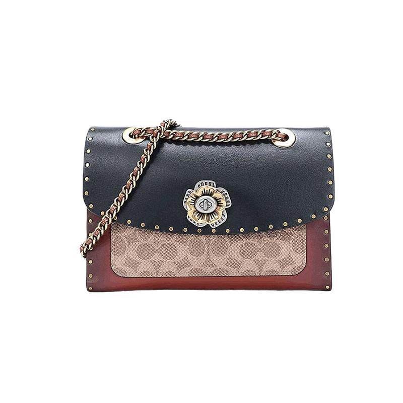 香港直邮COACH蔻驰经典单肩包女士中号山茶花链条包 PARKER26