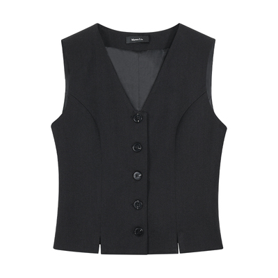 Maven Lin 高智白领通勤无袖马夹背心女外搭短款西装马甲开衫上衣