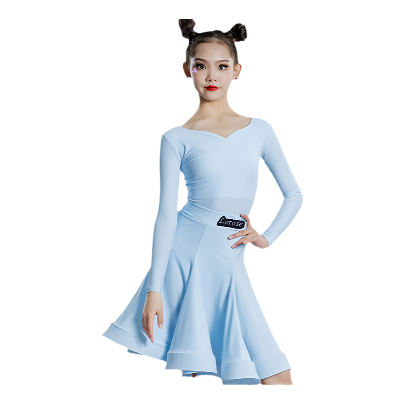 罗然春夏女童拉丁舞蹈服专业规定比赛服装少儿练功考级儿童演出服