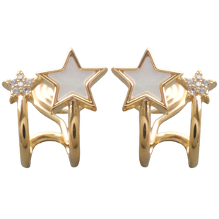 双耳洞效果贝壳星星蚊香盘耳夹ins小众高级感无耳洞硅胶耳饰新女