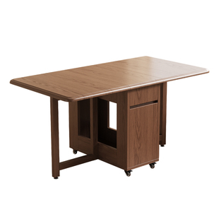 实木餐桌家用小户型折叠桌2025新款中古风餐桌椅新中式长方形桌子