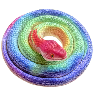 软胶蛇仿真蛇彩印蓝花蛇眼镜蛇儿童认知玩具吓人整蛊假蛇动物模型