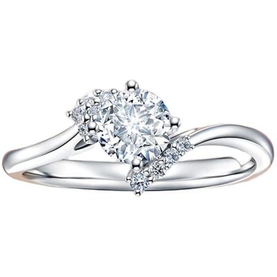 DR求婚钻戒扭臂1克拉铂金婚戒