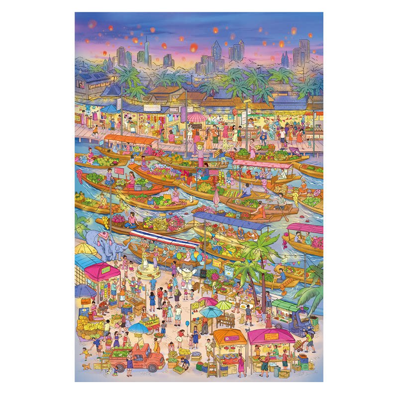 猫的天空之城水上曼谷1000片拼图