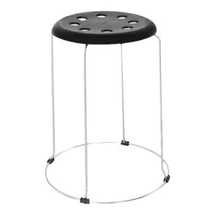 家用圆凳子塑料吃饭餐桌凳简约圆凳钢筋凳套凳可叠放板凳商用椅子